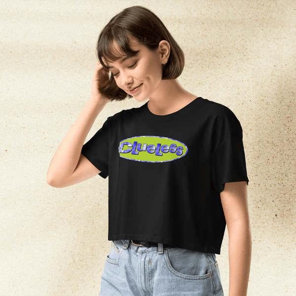 Clueless Crop Top | Retro 90s Movie Tee | Vintage Clueless Logo Aesthetic Shirt for Women - BestShirtz
