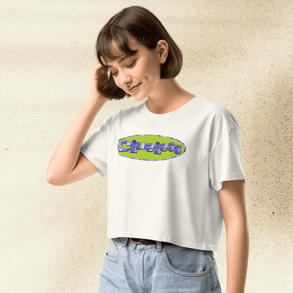 Clueless Crop Top | Retro 90s Movie Tee | Vintage Clueless Logo Aesthetic Shirt for Women - BestShirtz