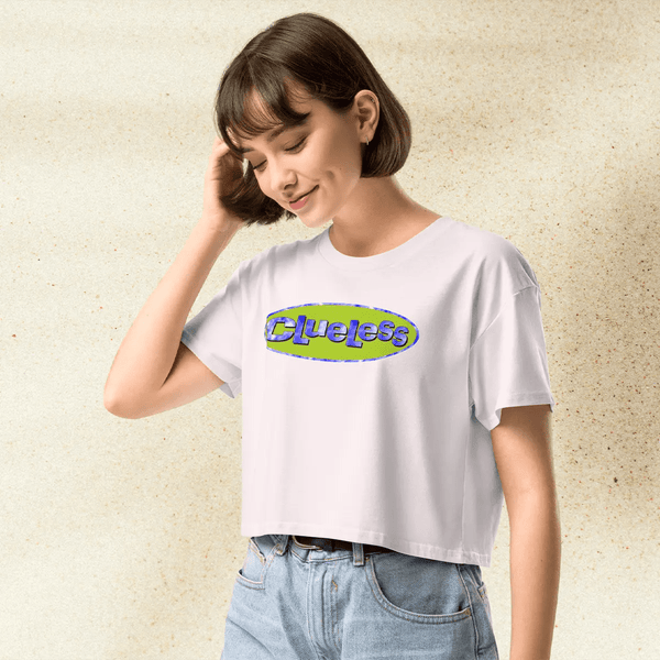 Clueless Crop Top | Retro 90s Movie Tee | Vintage Clueless Logo Aesthetic Shirt for Women - BestShirtz