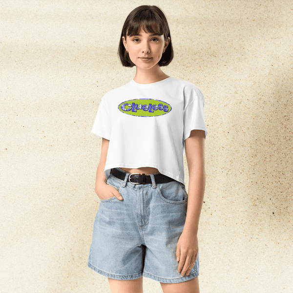 Clueless Crop Top | Retro 90s Movie Tee | Vintage Clueless Logo Aesthetic Shirt for Women - BestShirtz