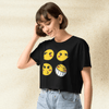 Cowboy Bebop Ed Smiley Emoji Crop Top | Anime Graphic Y2K Aesthetic Crop Tee - bestshirtz