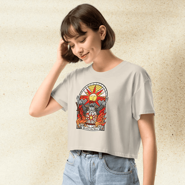 Dark Souls Praise The Sun Crop Top | Gamer Girl Graphic Y2K Aesthetic Crop Tee - bestshirtz