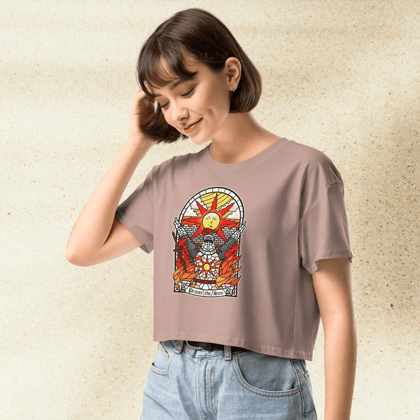 Dark Souls Praise The Sun Crop Top | Gamer Girl Graphic Y2K Aesthetic Crop Tee - bestshirtz