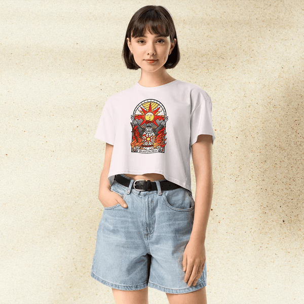 Dark Souls Praise The Sun Crop Top | Gamer Girl Graphic Y2K Aesthetic Crop Tee - bestshirtz