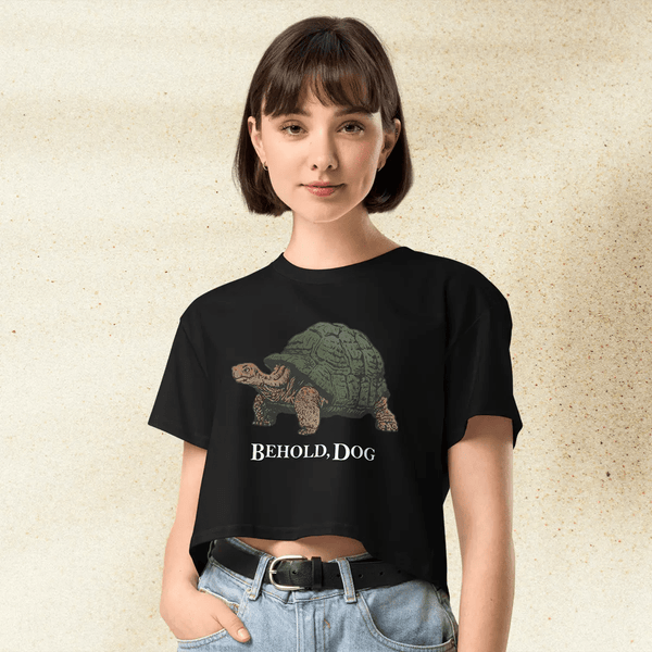 Dark Souls Behold Dog Crop Top | Meme Gamer Girl Graphic Y2K Aesthetic Crop Tee - bestshirtz