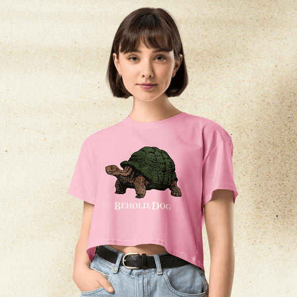 Dark Souls Behold Dog Crop Top | Meme Gamer Girl Graphic Y2K Aesthetic Crop Tee - bestshirtz