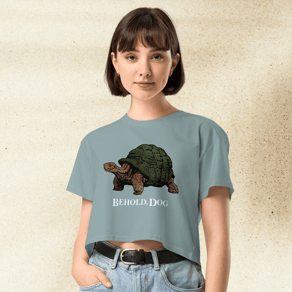 Dark Souls Behold Dog Crop Top | Meme Gamer Girl Graphic Y2K Aesthetic Crop Tee - bestshirtz