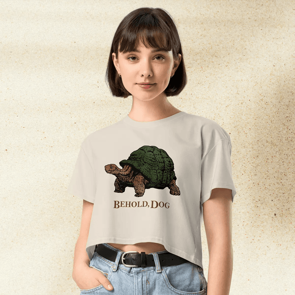 Dark Souls Behold Dog Crop Top | Meme Gamer Girl Graphic Y2K Aesthetic Crop Tee - bestshirtz