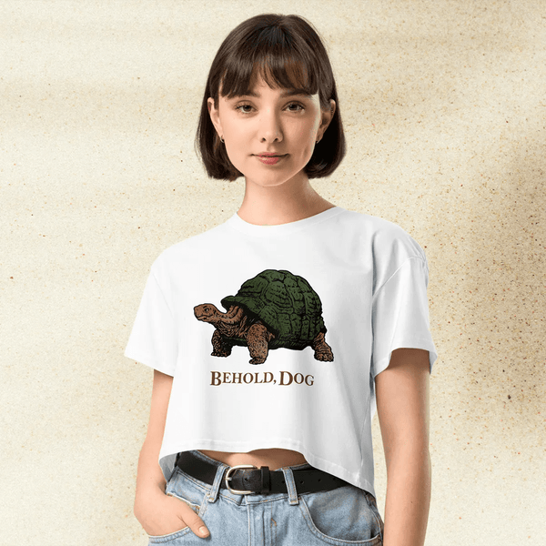 Dark Souls Behold Dog Crop Top | Meme Gamer Girl Graphic Y2K Aesthetic Crop Tee - bestshirtz