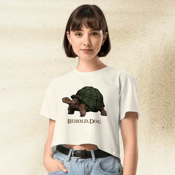 Dark Souls Behold Dog Crop Top | Meme Gamer Girl Graphic Y2K Aesthetic Crop Tee - bestshirtz