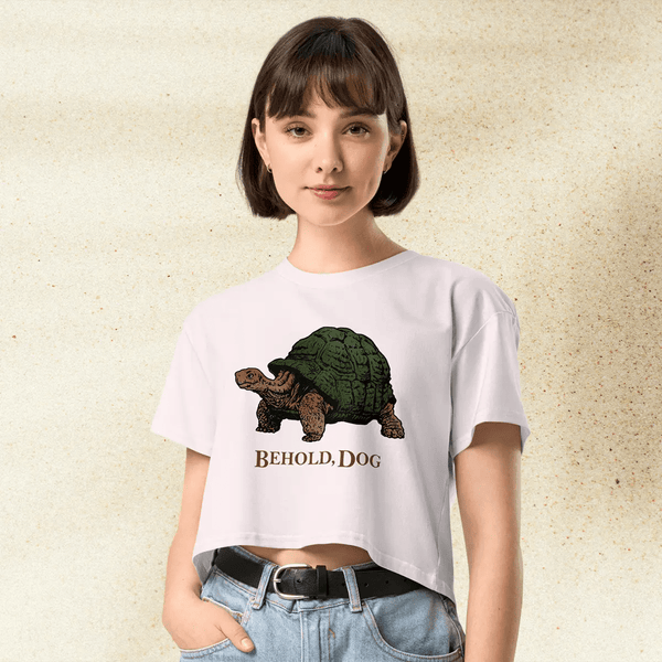 Dark Souls Behold Dog Crop Top | Meme Gamer Girl Graphic Y2K Aesthetic Crop Tee - bestshirtz