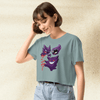Pokemon Gengar Ghost Gang Crop Top | Gastly Haunter Gengar Anime Graphic Y2K Crop Tee - bestshirtz