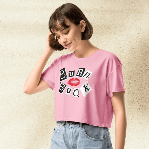 Mean Girls Burn Book Crop Top | Y2K Graphic Tee | 2000s Pop Culture Shirt for Women | Regina George Inspired Outfit - BestShirtz