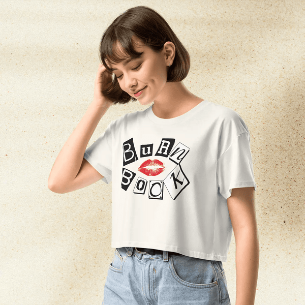 Mean Girls Burn Book Crop Top | Y2K Graphic Tee | 2000s Pop Culture Shirt for Women | Regina George Inspired Outfit - BestShirtz