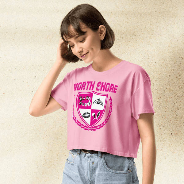 Mean Girls North Shore Crop Top | Y2K Graphic Tee | 2000s Teen Movie Shirt for Women | Pop Culture Aesthetic Outfit - BestShirtz