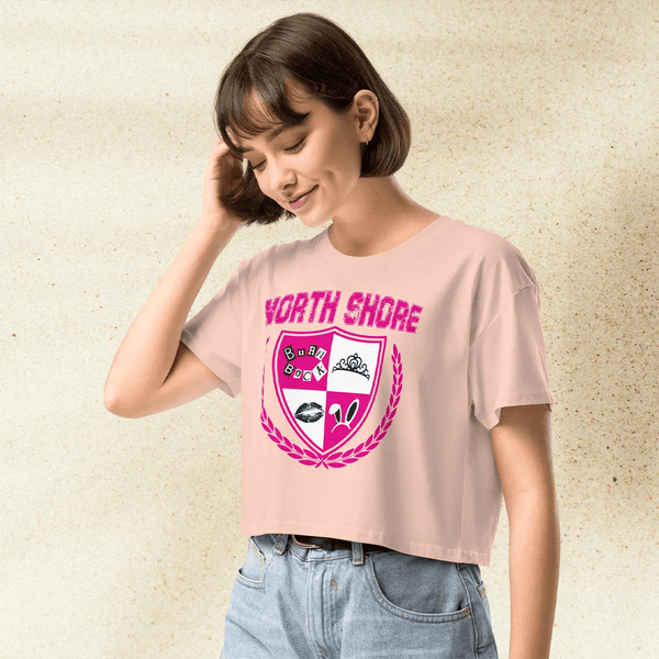Mean Girls North Shore Crop Top | Y2K Graphic Tee | 2000s Teen Movie Shirt for Women | Pop Culture Aesthetic Outfit - BestShirtz