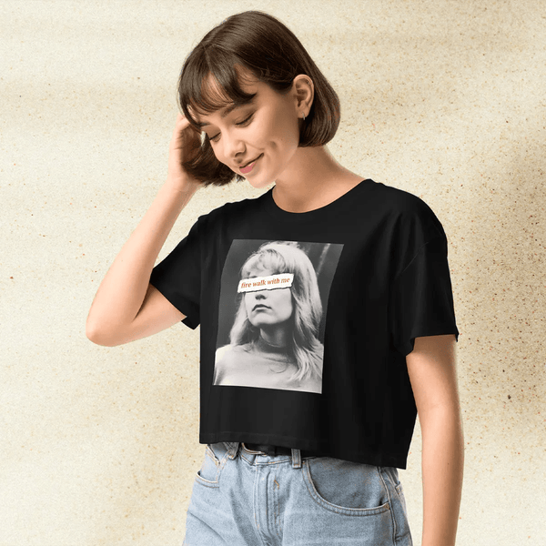 Twin Peaks Fire Walk With Me Crop Top | David Lynch Movie Graphic Tee | Cult Classic 90s Shirt - BestShirtz