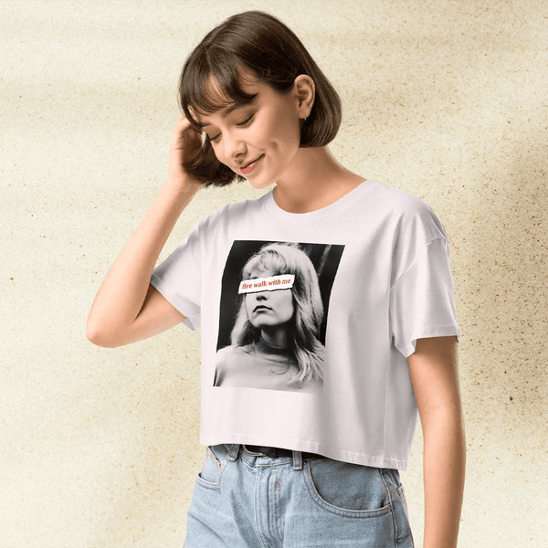 Twin Peaks Fire Walk With Me Crop Top | David Lynch Movie Graphic Tee | Cult Classic 90s Shirt - BestShirtz