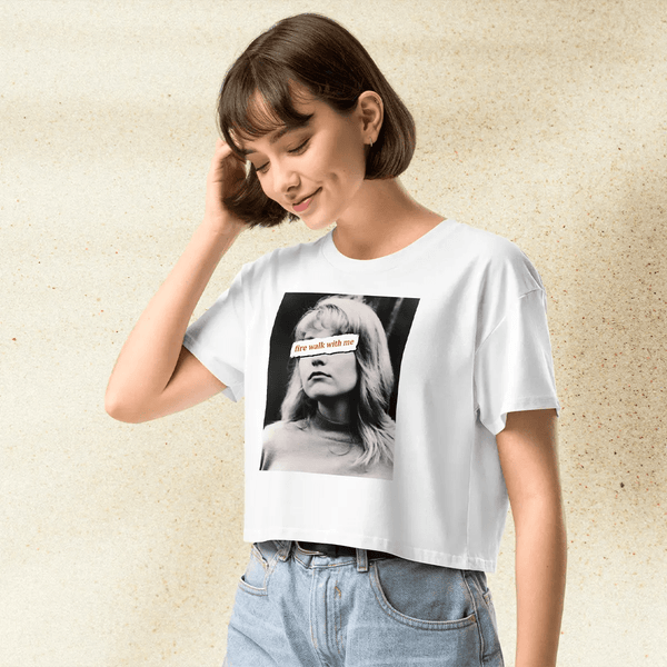 Twin Peaks Fire Walk With Me Crop Top | David Lynch Movie Graphic Tee | Cult Classic 90s Shirt - BestShirtz