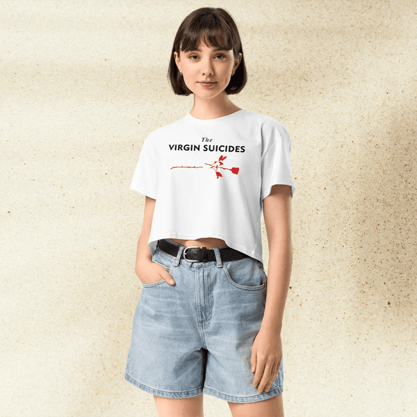 The Virgin Suicides Crop Top | Red Roses Logo Graphic Tee | 90s Sofia Coppola Movie Shirt - BestShirtz