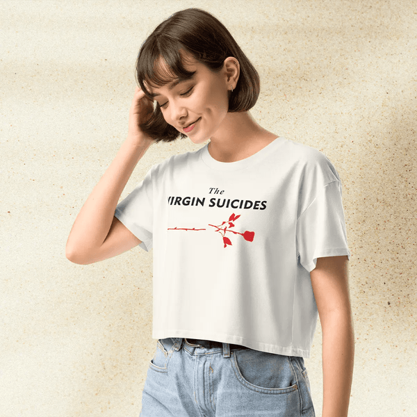 The Virgin Suicides Crop Top | Red Roses Logo Graphic Tee | 90s Sofia Coppola Movie Shirt - BestShirtz