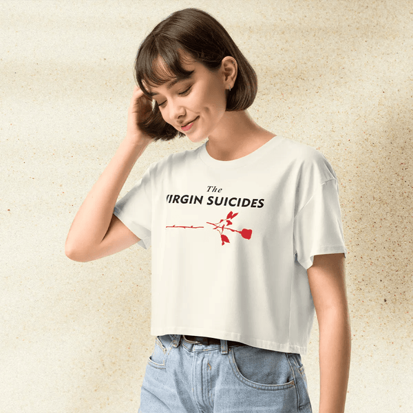 The Virgin Suicides Crop Top | Red Roses Logo Graphic Tee | 90s Sofia Coppola Movie Shirt - BestShirtz