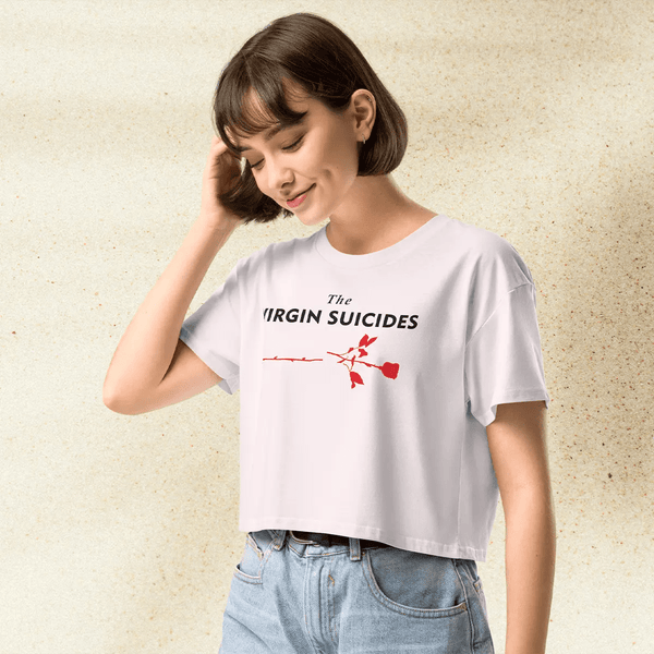 The Virgin Suicides Crop Top | Red Roses Logo Graphic Tee | 90s Sofia Coppola Movie Shirt - BestShirtz