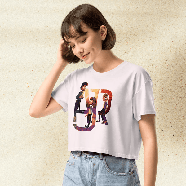 AJR Cartoon Logo Crop Top | Indie Pop Band Graphic Tee | AJR Music Merch for Women - BestShirtz