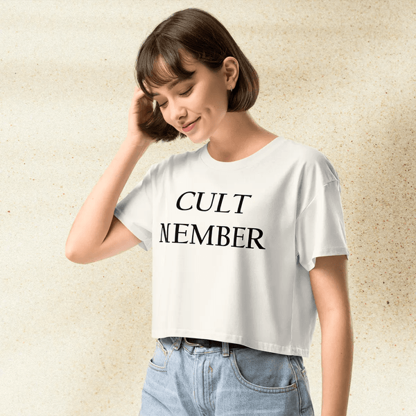 Cult Member Crop Top Y2K Aesthetic Music Tee | Vintage Inspired Graphic Crop Shirt - bestshirtz