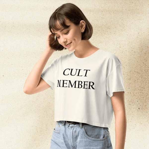 Cult Member Crop Top Y2K Aesthetic Music Tee | Vintage Inspired Graphic Crop Shirt - bestshirtz