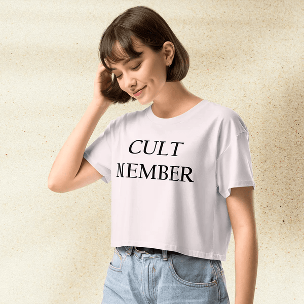 Cult Member Crop Top Y2K Aesthetic Music Tee | Vintage Inspired Graphic Crop Shirt - bestshirtz