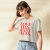Love Has Many Faces Crop Top | Inspirational Quote Shirt | Aesthetic Graphic Tee for Women - BestShirtz
