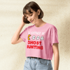 Pac - Man Ghost Hunting Crop Top | Retro Arcade Graphic Y2K Aesthetic Crop Tee - bestshirtz