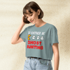 Pac - Man Ghost Hunting Crop Top | Retro Arcade Graphic Y2K Aesthetic Crop Tee - bestshirtz