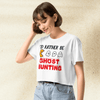 Pac - Man Ghost Hunting Crop Top | Retro Arcade Graphic Y2K Aesthetic Crop Tee - bestshirtz