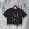 Bad Bunny Logo Crop Top Head Bunny Crop Tee Aesthetic Rapper Shirt Music