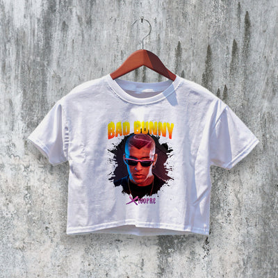 Bad Bunny Crop Top X 100pre Crop Tee Album Cover Shirt Music Merch