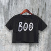 Halloween Crop Top Boo Crop Tee Ghost Shirt Happy Halloween Gift