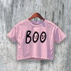 Halloween Crop Top Boo Crop Tee Ghost Shirt Happy Halloween Gift