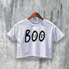 Halloween Crop Top Boo Crop Tee Ghost Shirt Happy Halloween Gift