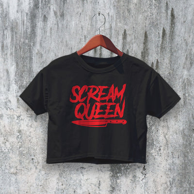 Halloween Crop Top Scream Queen Crop Tee Horror Shirt Movie Merch