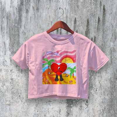 Bad Bunny Crop Top Album Cover Crop Tee Un Verano Sin Ti Shirt Fan Merch