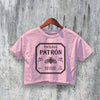 Patron Tequila Crop Top Made in Mexico Crop Tee Bottle Graphic Shirt