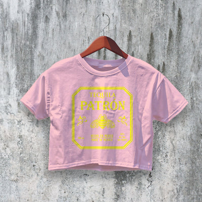 Patron Tequila Crop Top Made in Mexico Crop Tee Beer Graphic Shirt