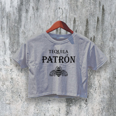 Patron Tequila Crop Top Beer Logo Crop Tee Bee Shirt Tequila Graphic Merch