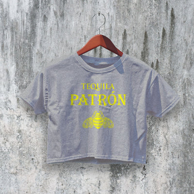 Patron Tequila Crop Top Beer Logo Crop Tee Tequila Bee Shirt