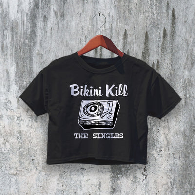 Bikini Kill Crop Top The Singles Crop Tee Punk Riot Grrrl Shirt Rock Band