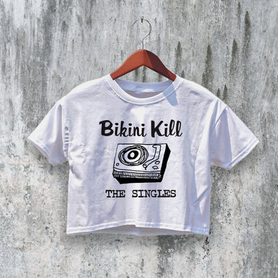 Bikini Kill Crop Top The Singles Crop Tee Punk Riot Grrrl Shirt Rock Band