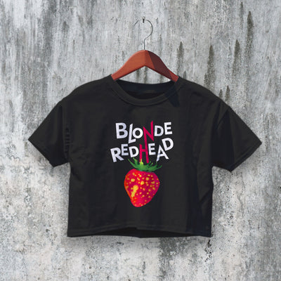 Blonde Redhead Crop Top Sit Down for Dinner Crop Tee Fan Band Logo Shirt