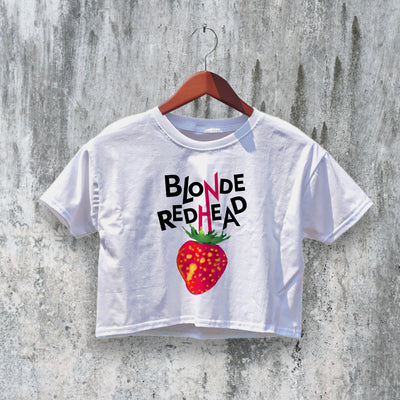 Blonde Redhead Crop Top Sit Down for Dinner Crop Tee Fan Band Logo Shirt